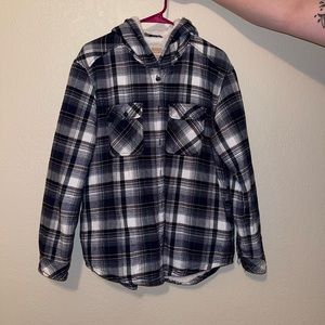 sherpa lined flannel button up